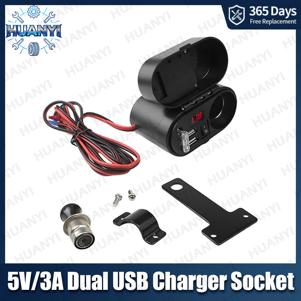 Motorcycle Waterproof 12V Cigarette Lighter Socket Phone GPS USB Power Charger