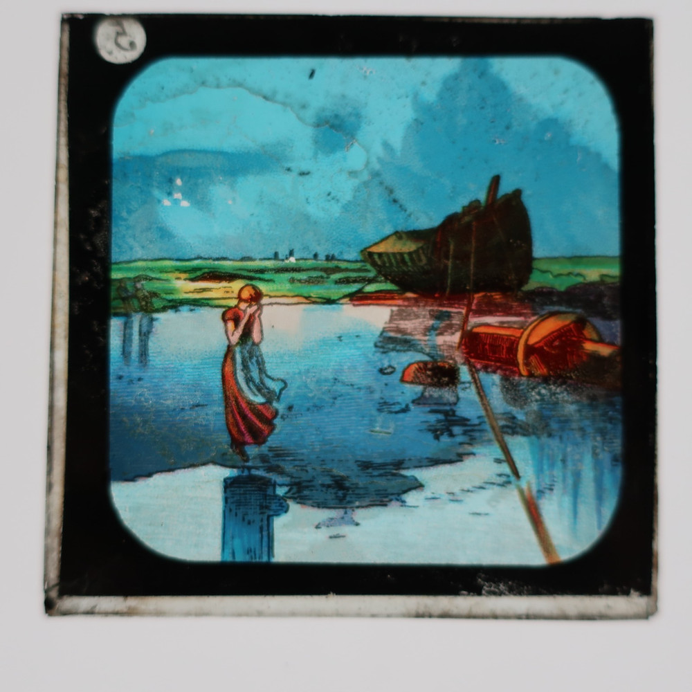 Antique Magic Lantern Slide - Hand Coloured