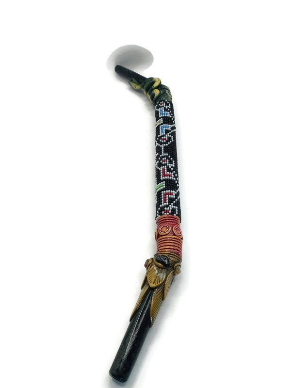 Handmade Peruvian Tepi Decorated with Multicolored Beads Amazon Rainforest
