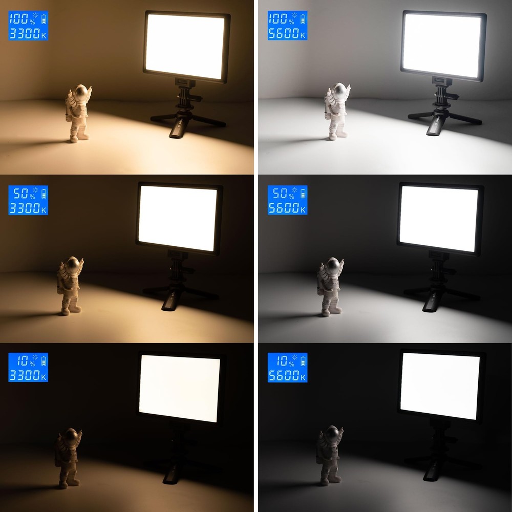 15W LED Video Light Panel, 3300K-5600K On Light, Super Thin Key Light Panel w...
