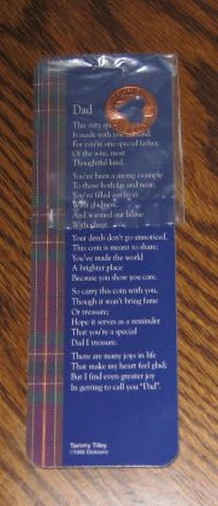 DAD Bookmark with Coin - Dicksons - 1995
