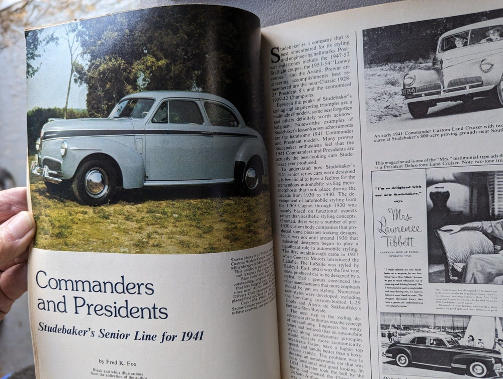 1941 Studebaker Article Commander & President Car Collector Magazine