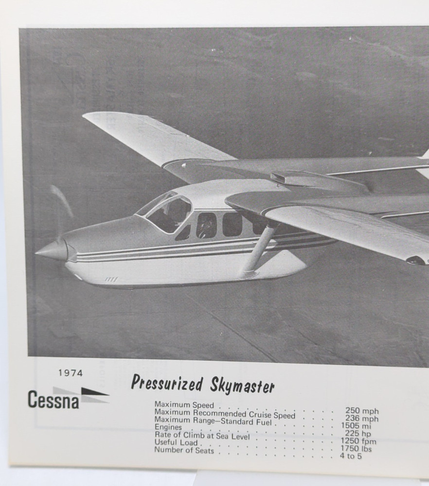 Cessna Skymaster 1974 Sales & Specification / Spec Info