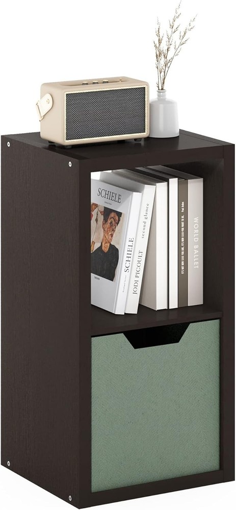 CUBICLE Book Shelf, 2-Cube Bookshelf, Extra Thick Frame Horizontally & Vertic...