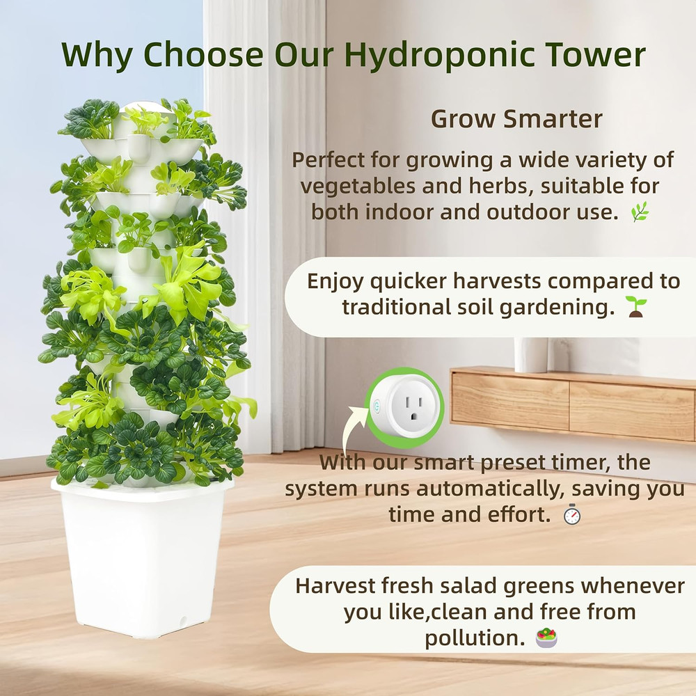 Hydroponic Growing System Kit - Hydroponic Tower Indoor Smart Vertical Garden,Hy