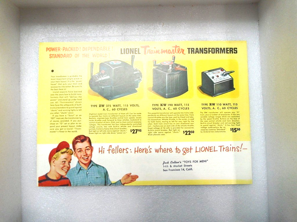 1952 Lionel Postwar Train Catalog
