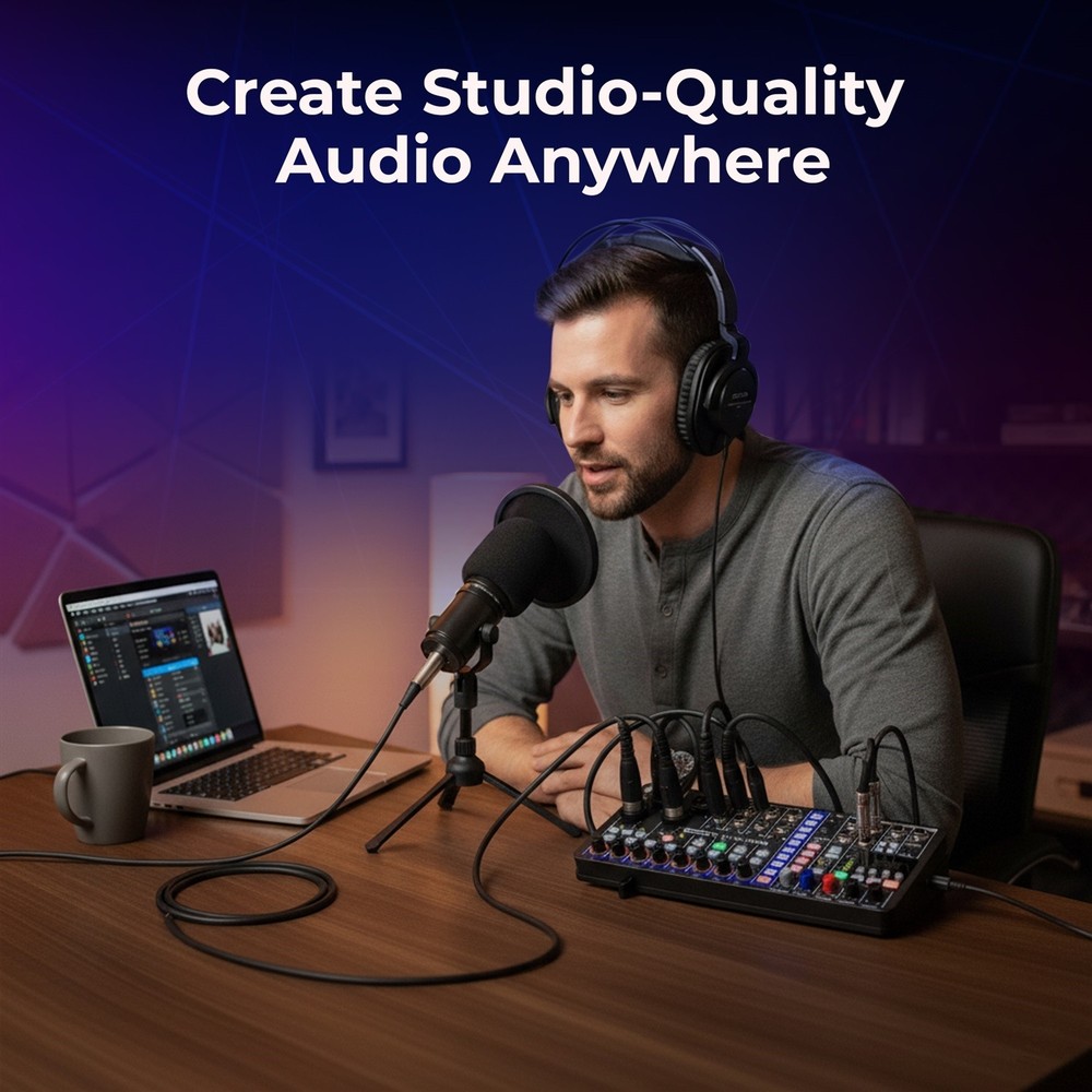 Zoom PodTrak P4next Portable Multitrack Podcast Recorder Bundle