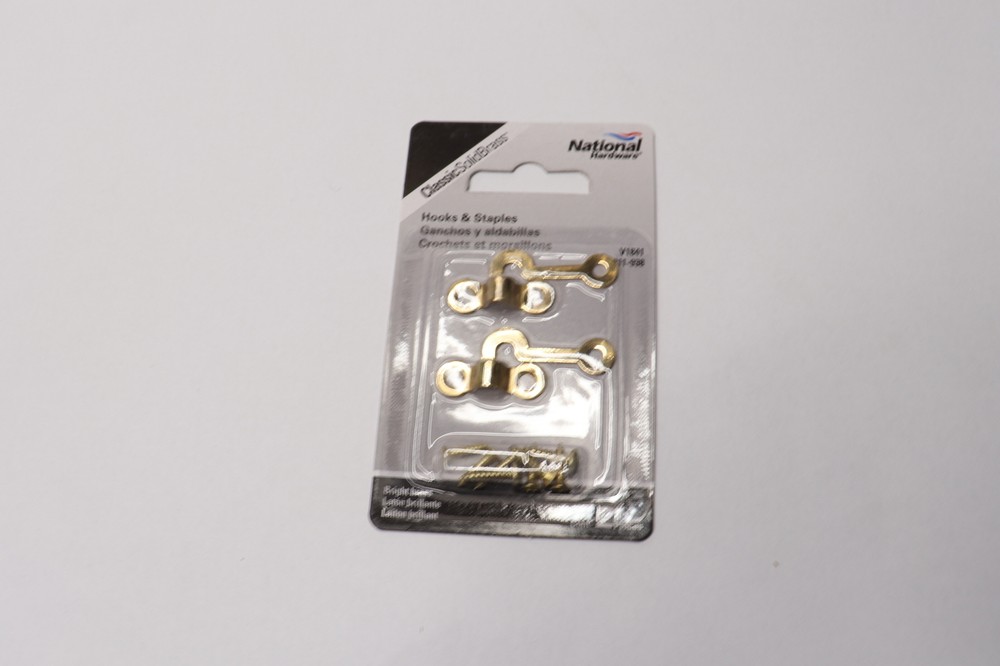 (2-Pk) National Hardware Surface Mount Hooks & Staples Solid Brass 2" N211-938