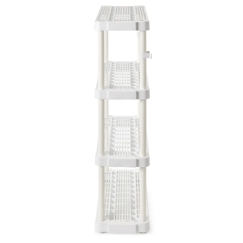 Gracious Living Medium Duty 4 Tier Ventilated Shelving Units, White (2 Pack)