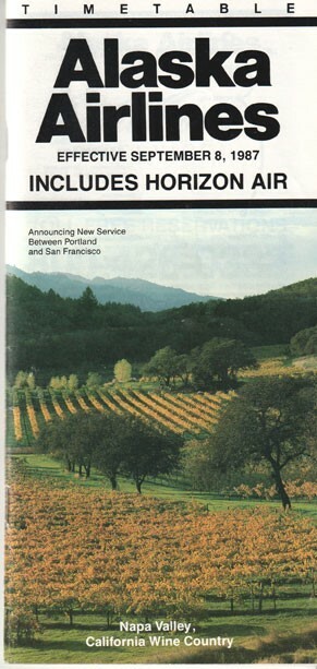 Alaska Airlines timetable 1987/09/08