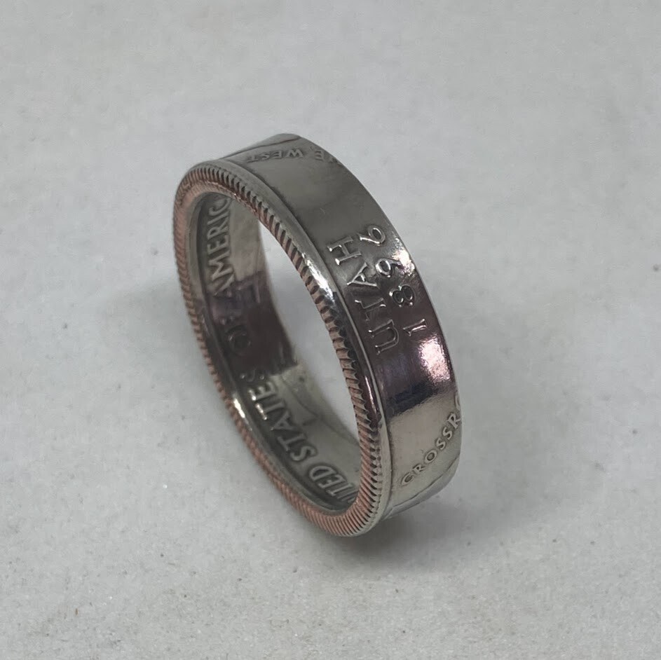 State Quarter Ring (Made with actual quarter) Handmade Band