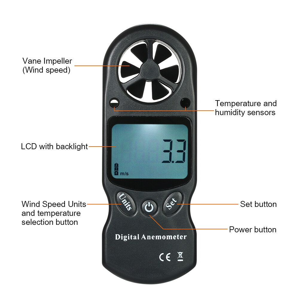 Digital LCD Wind Anemometer Meter Tester C0K7