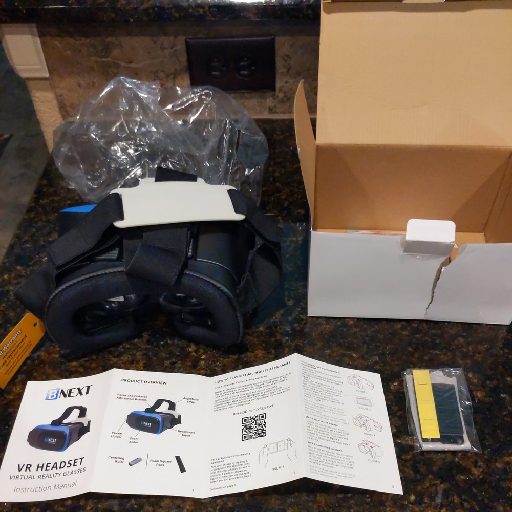 Bnext VR Headset Compatible with iPhone & Android - Universal, BLUE