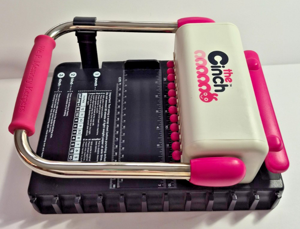 We R Memory Keepers The Cinch Book Binding Machine Pink & White
