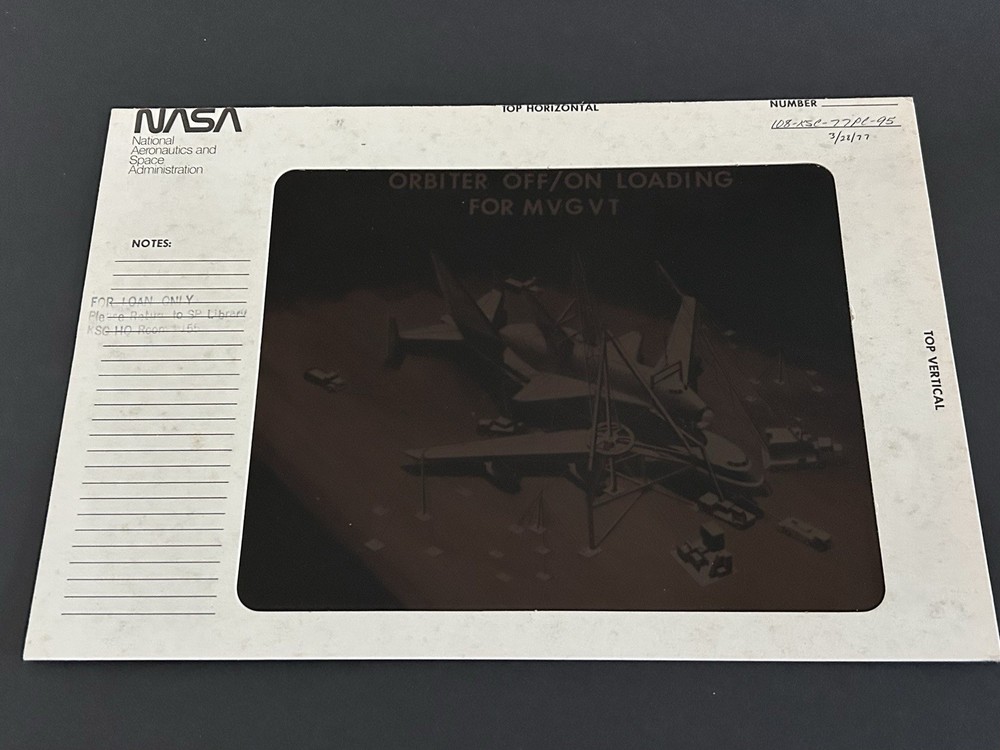 1977 NASA KSC Shuttle Artist Concept Loading Presentation Transparency-95
