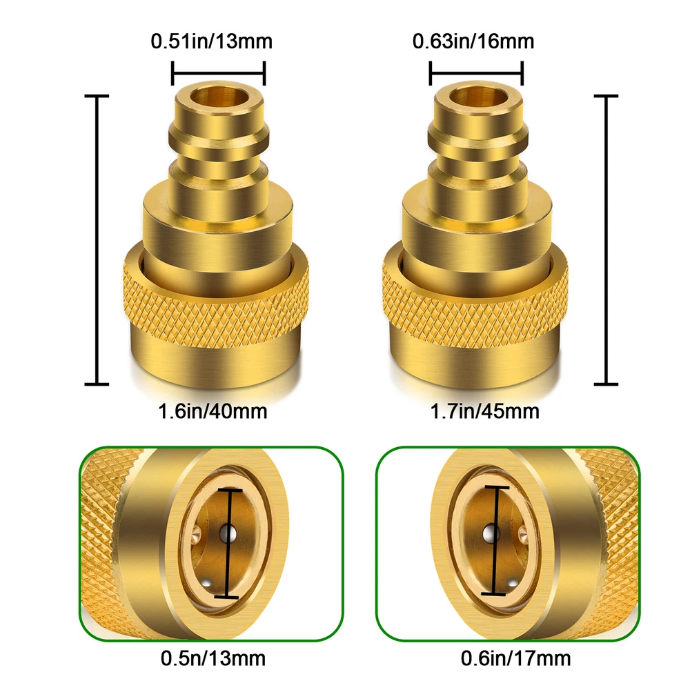 4Pcs R1234yf to R134a Quick Adapter High Low Side Connection Quick Coupler USA