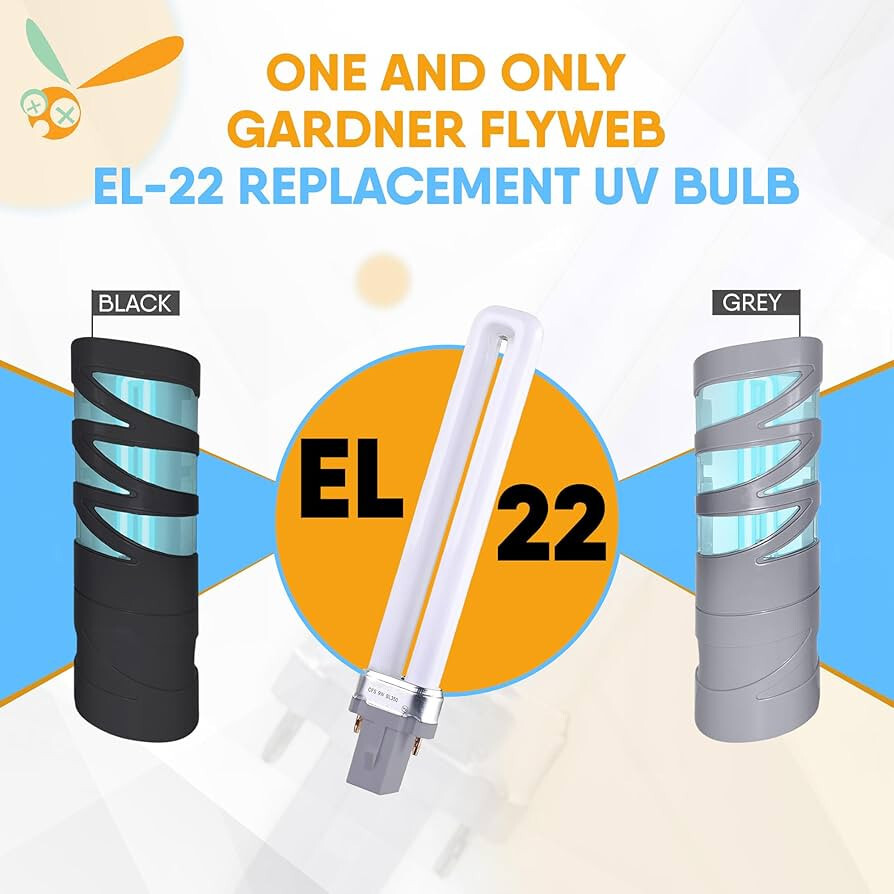2 Bulbs ~FlyWeb Fly Light Trap Replacemet UV Light Bulb Fly Web ~~ EL22 9 Watt