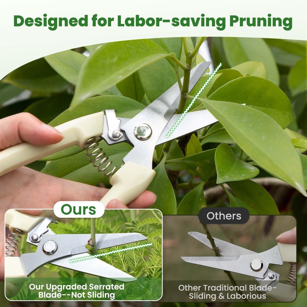 Pruning Shears, 2PACK Sharp Handheld Garden Small (for women's hands), White