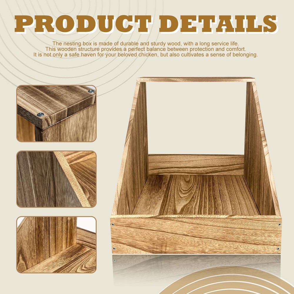 Comfortable Nesting Box for Backyard Chickens, Ducks, and Poultry Coop Hens