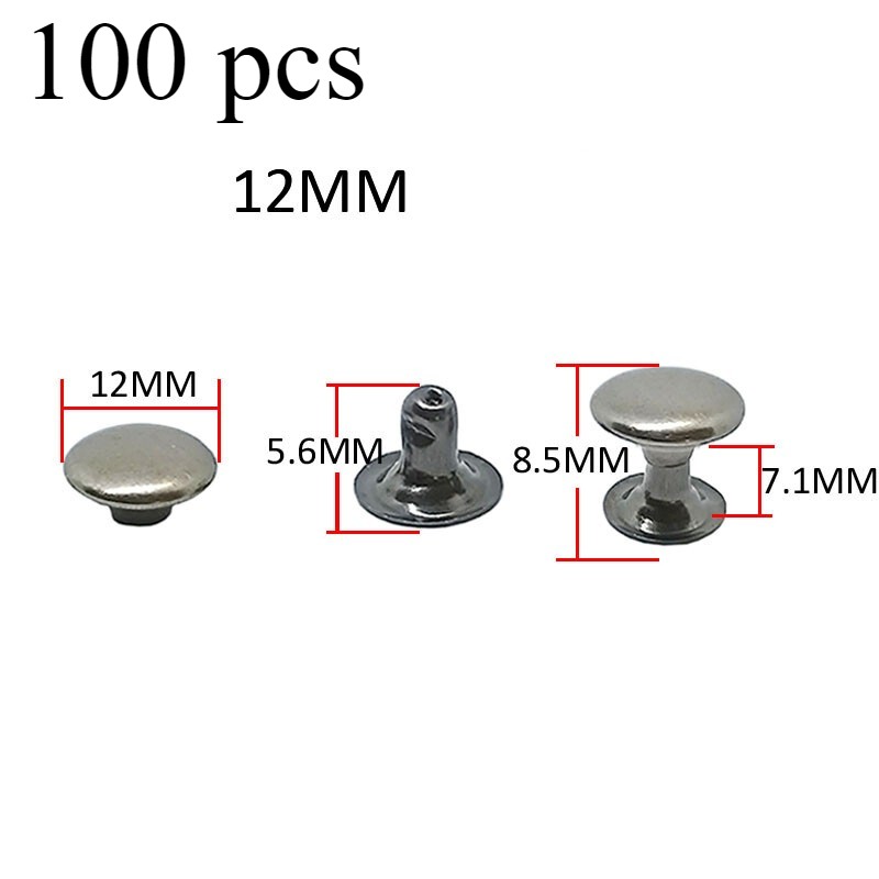 12mm Single Cap Rivets Studs