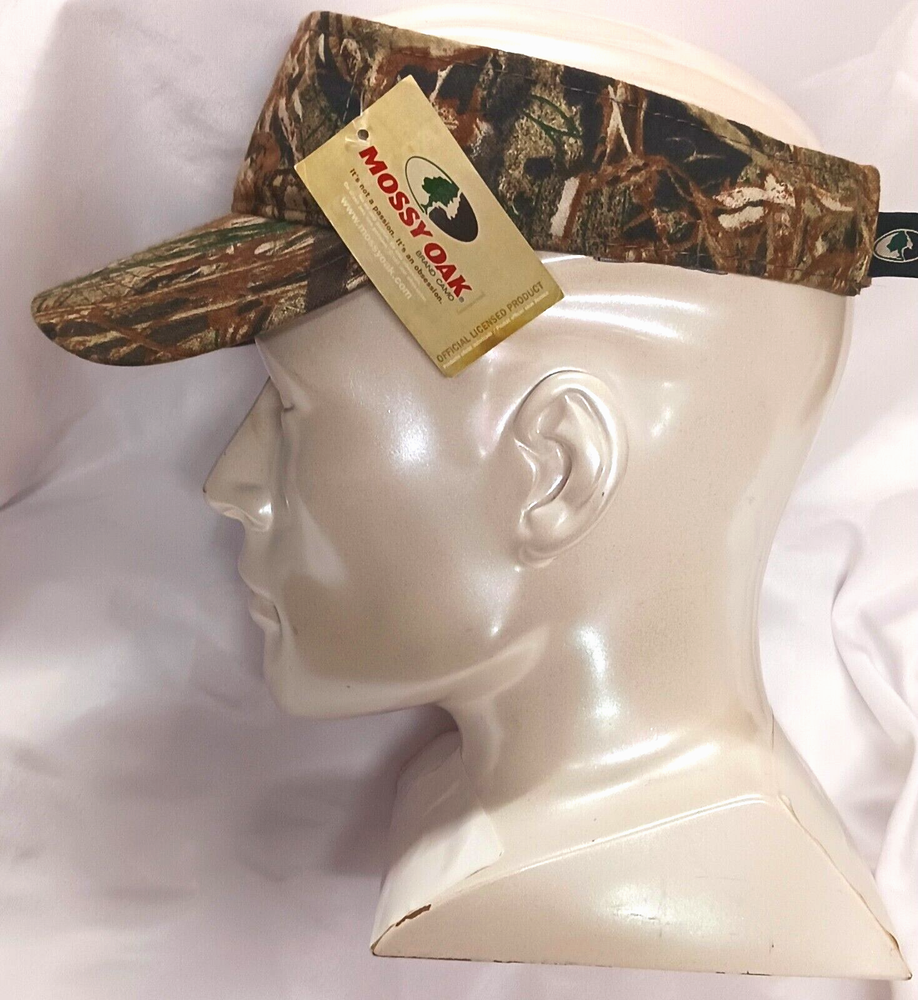 CAMOFLAUGE MOSSY OAK VISOR WITH ADJUSTABLE BACKING NWT