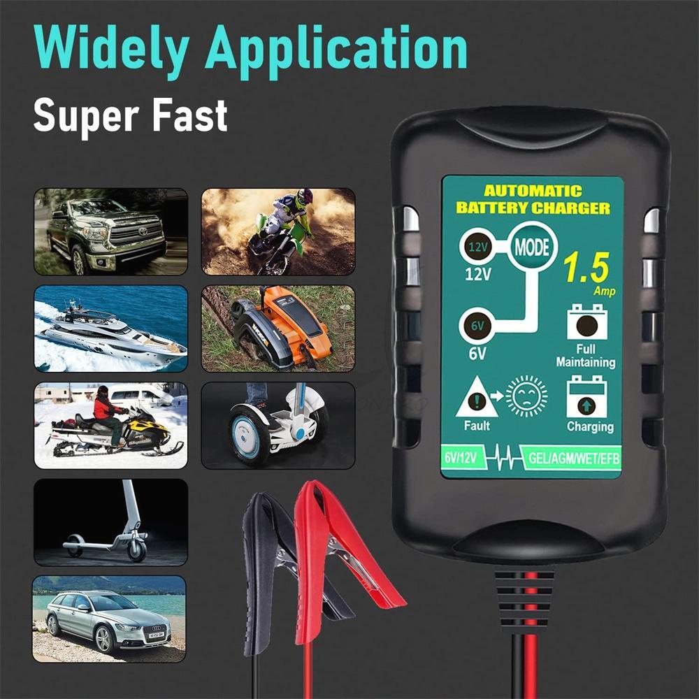 6V 12V Automatic Battery Charger Maintainer Trickle Float Motorcycle Car US