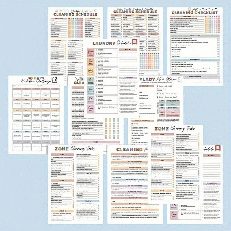 ADHD Cleaning Planner Bundle Family Chore Chart Daily Task Organizer Home Guide