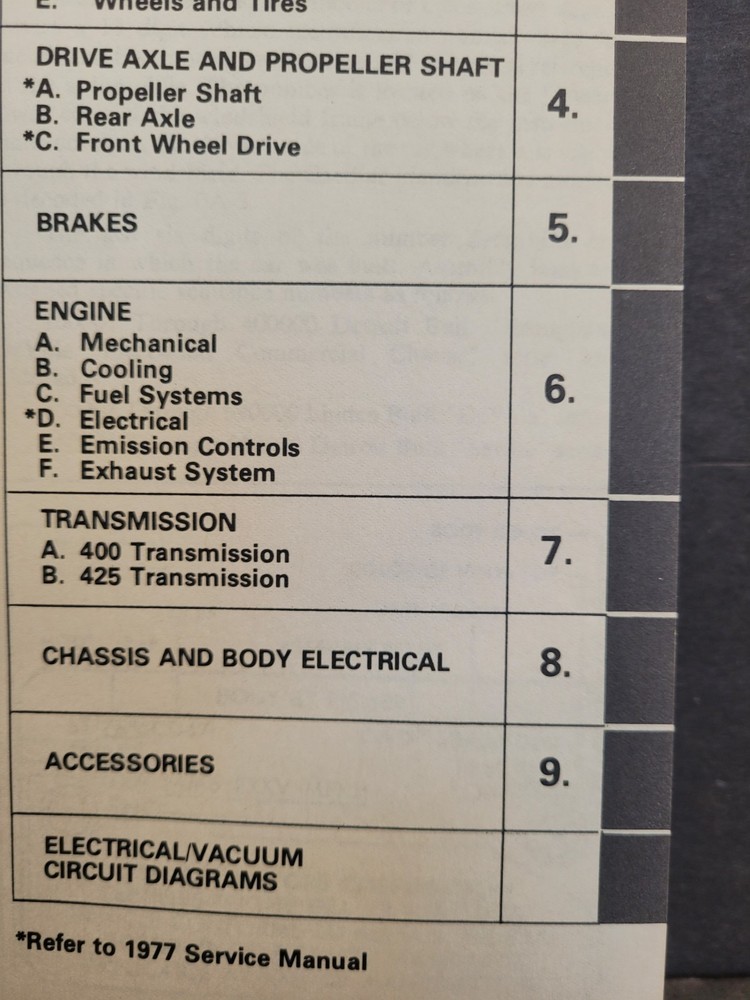 1978 Cadillac Preliminary Service Information Manual