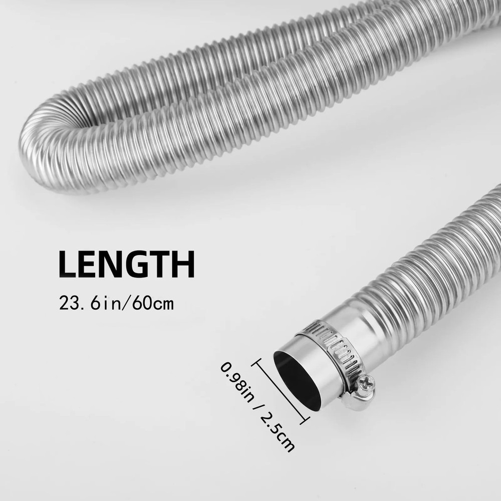23.6" Stainless Steel Exhaust Hose 1" ID Flexible Pipe