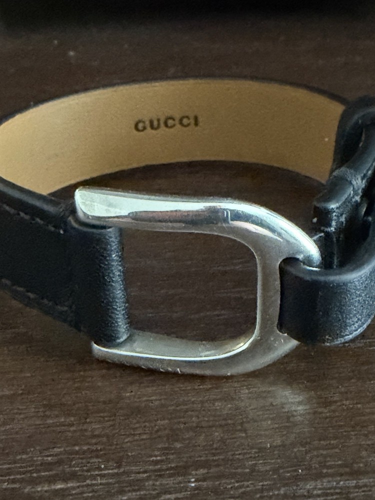 Gucci Silver Leather Bracelet