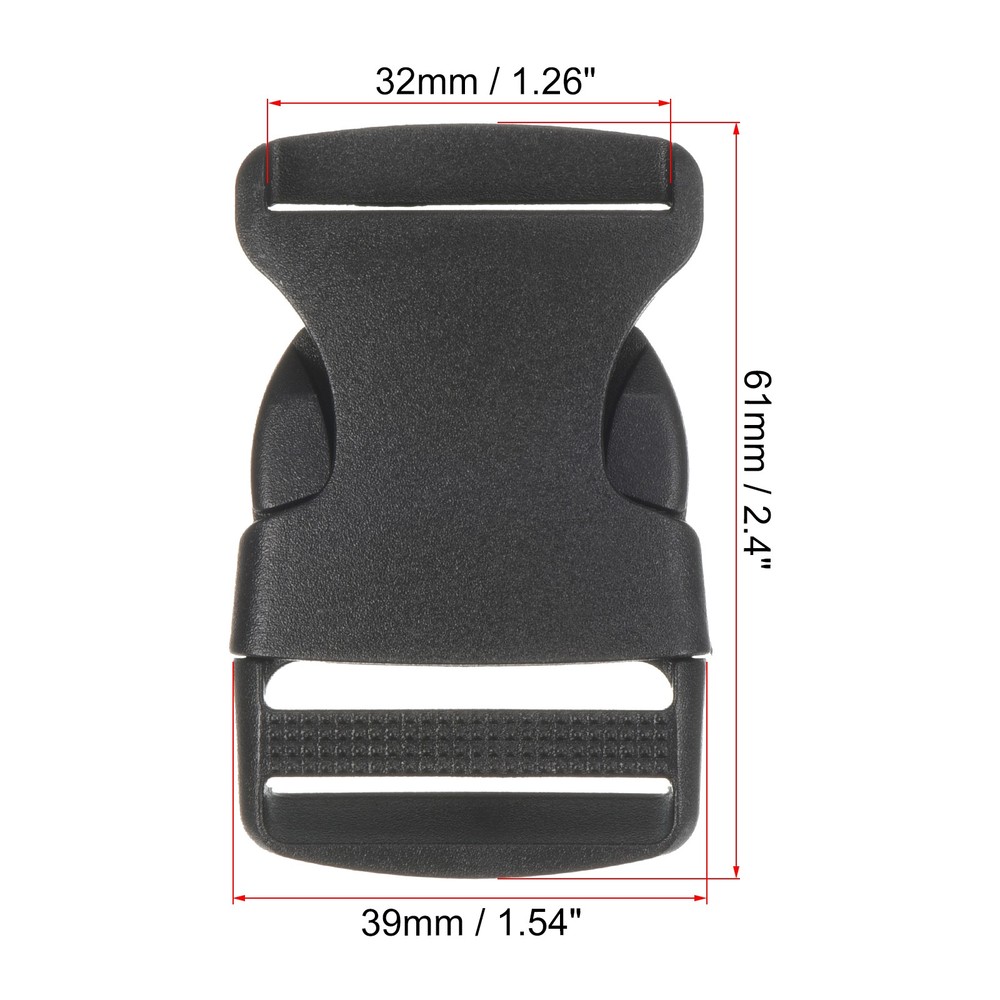 Plastic Buckles 5 Pack Quick Side Release Clips Black 32mm