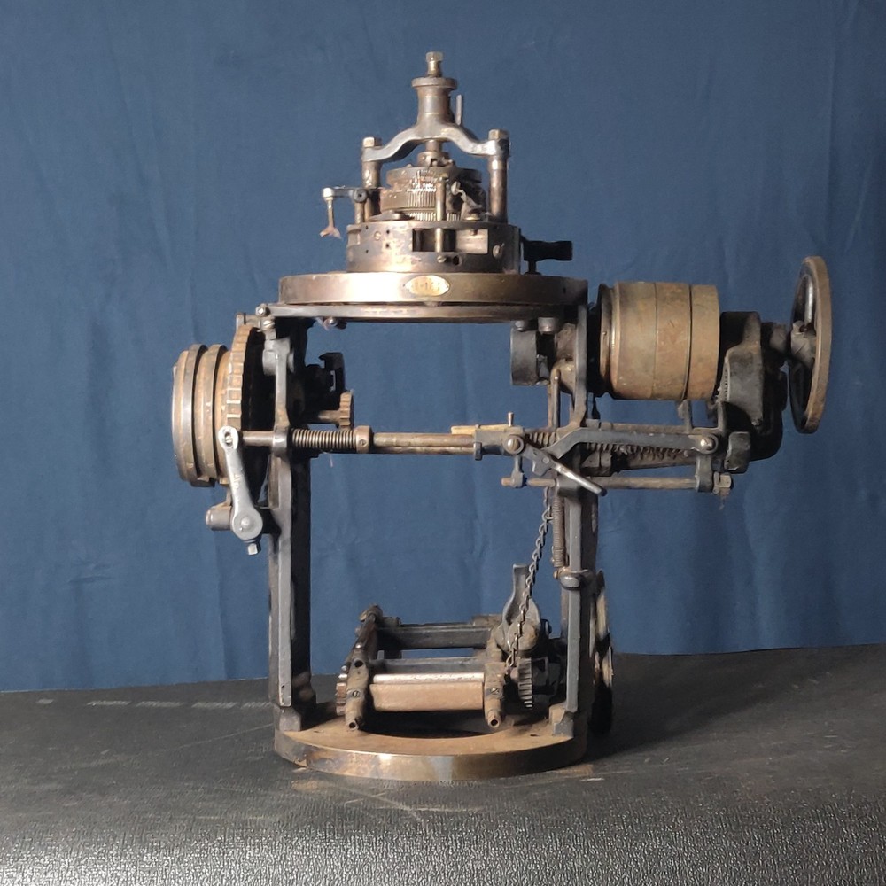 Circular Sock Knitting Machine Antique Industrial Textile Tool