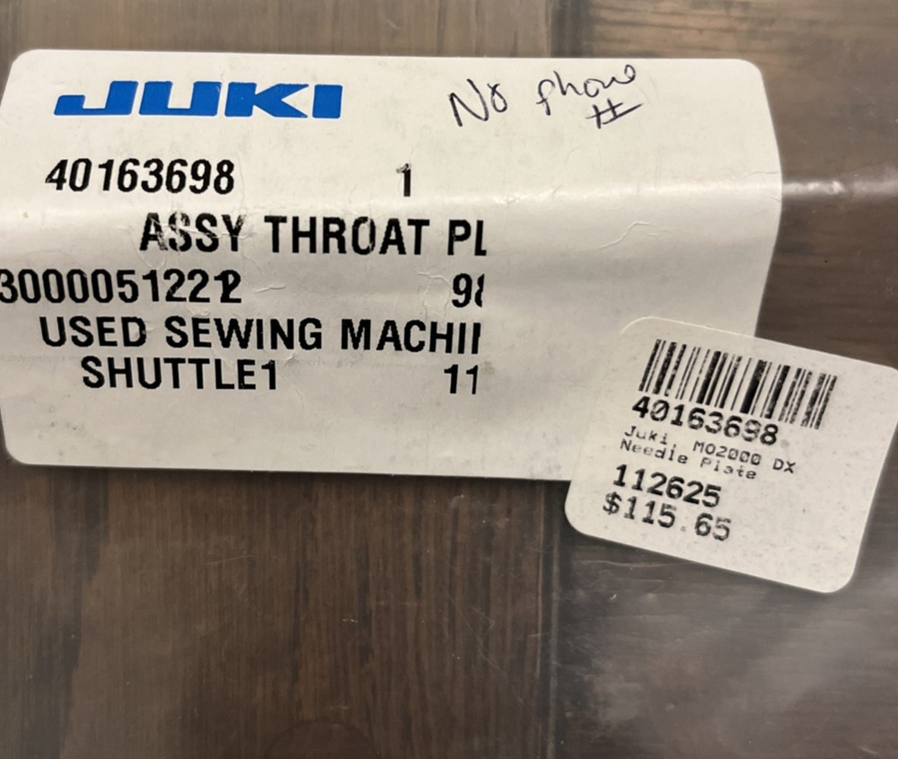 JUKI DX-2000QVP Sewing Machine NEEDLE PLATE ONLY!