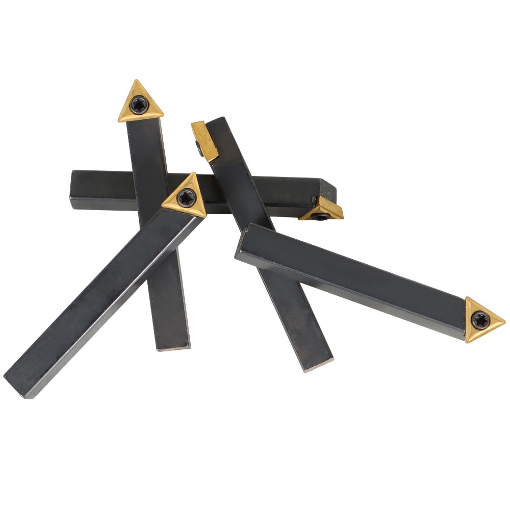 5 Pack For Lathe 1/4'' By 2" Carbide Indexable Turning Tool Set In Fitted Box