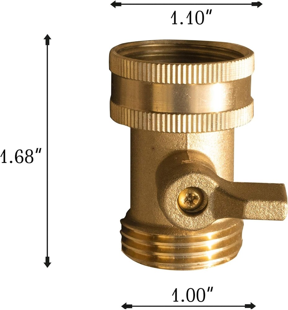 Solid Brass Garden Hose Shut Off Valve with 4 Washers - Leak-Proof Design