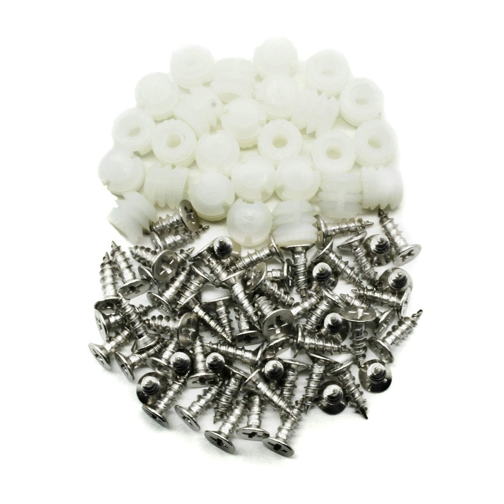 100 Pack Plastic Hinge Dowel Inserts Screws Included Cabinet Installation