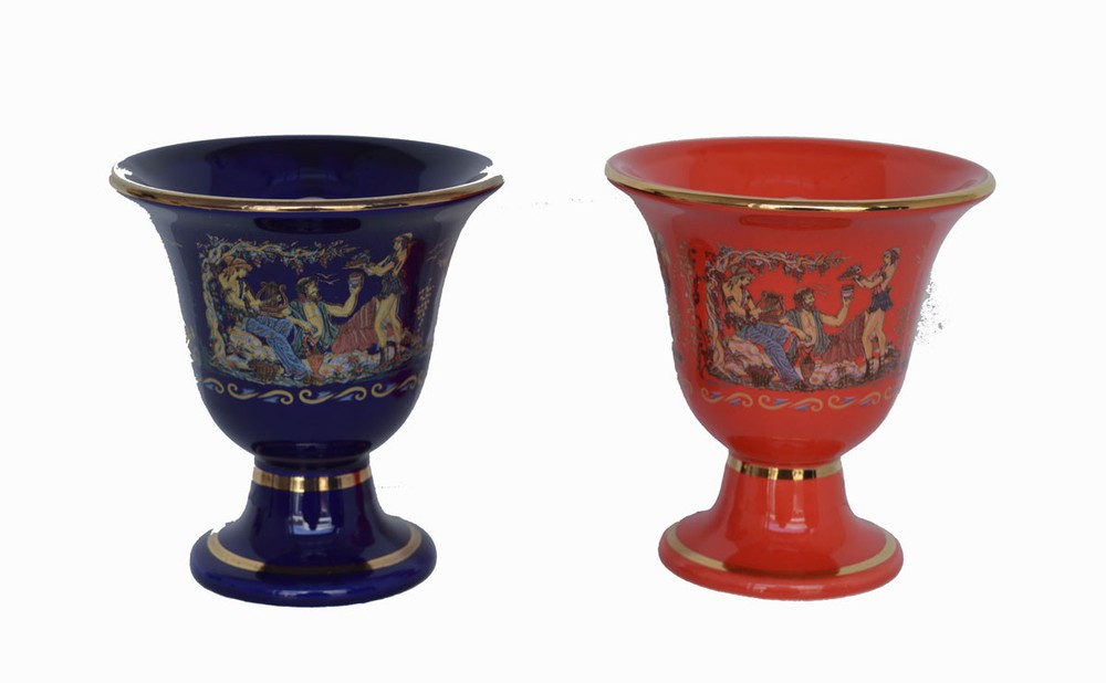 Pythagoras cup Dionysus Blue red two quality cups