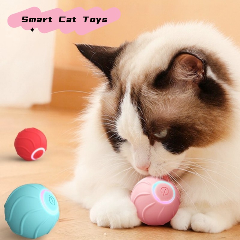 Automatic Bouncing Cat Toy Ball USB Rechargeable | Interactive Self-Rolling Jump