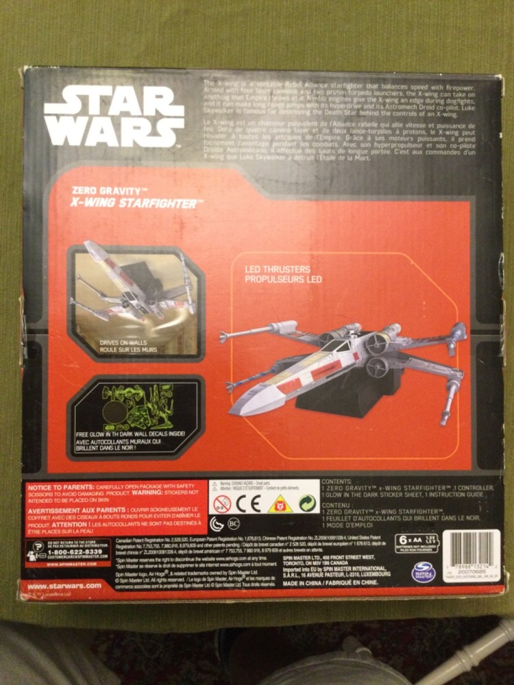 STAR WARS AIR HOGS REMOTE CONTROL ZERO GRAVITY X-WING STARFIGHTER Hasbro New