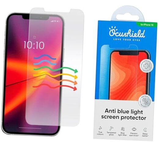 Anti Blue Light Tempered Glass Screen Protector for iPhone 16 Regular (6.1")