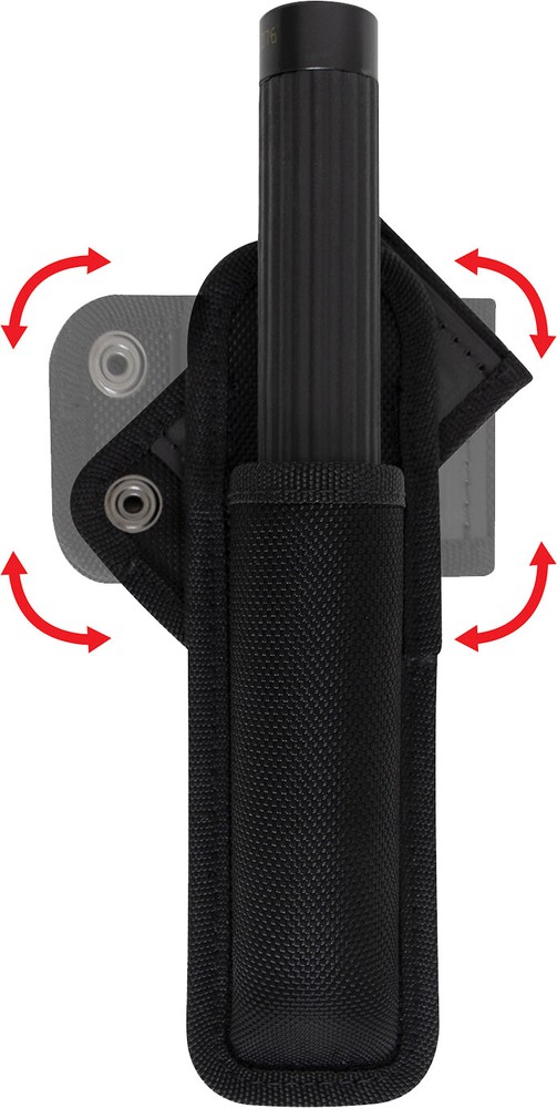 Black Rotating Swivel Long Baton or Flashlight Holder Pouch