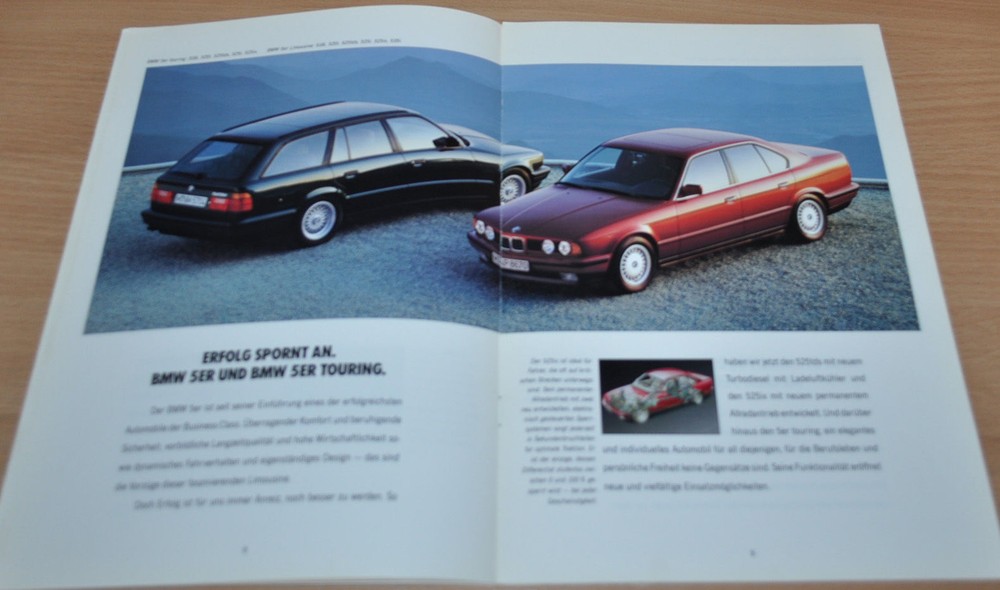 1992 BMW Programm Model Range Brochure Prospekt German Edition