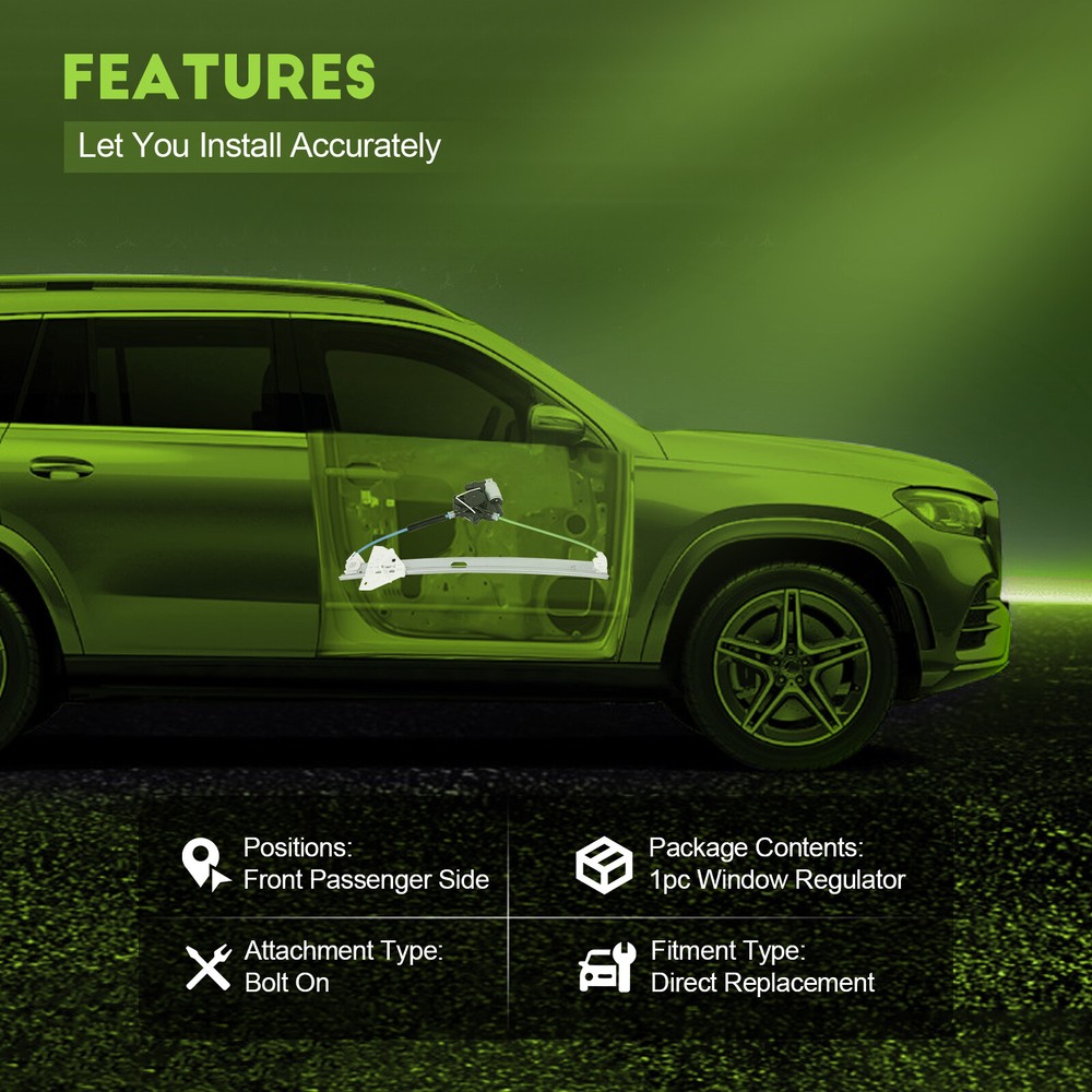 For 2007-2012 Mazda CX-7 Front Right Power Window Regulator Assembly With Motor