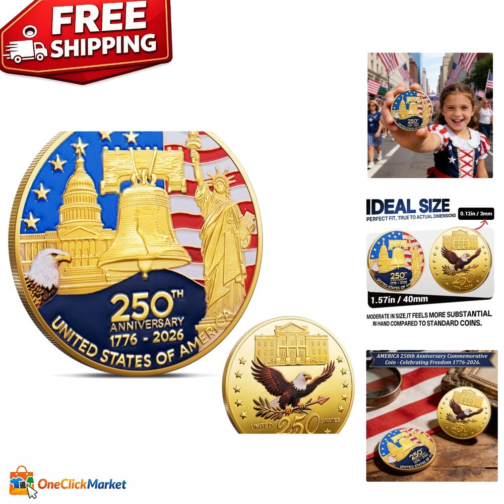 Exquisite Gold-Plated 250th Anniversary Challenge Coin - Meaningful Keepsake