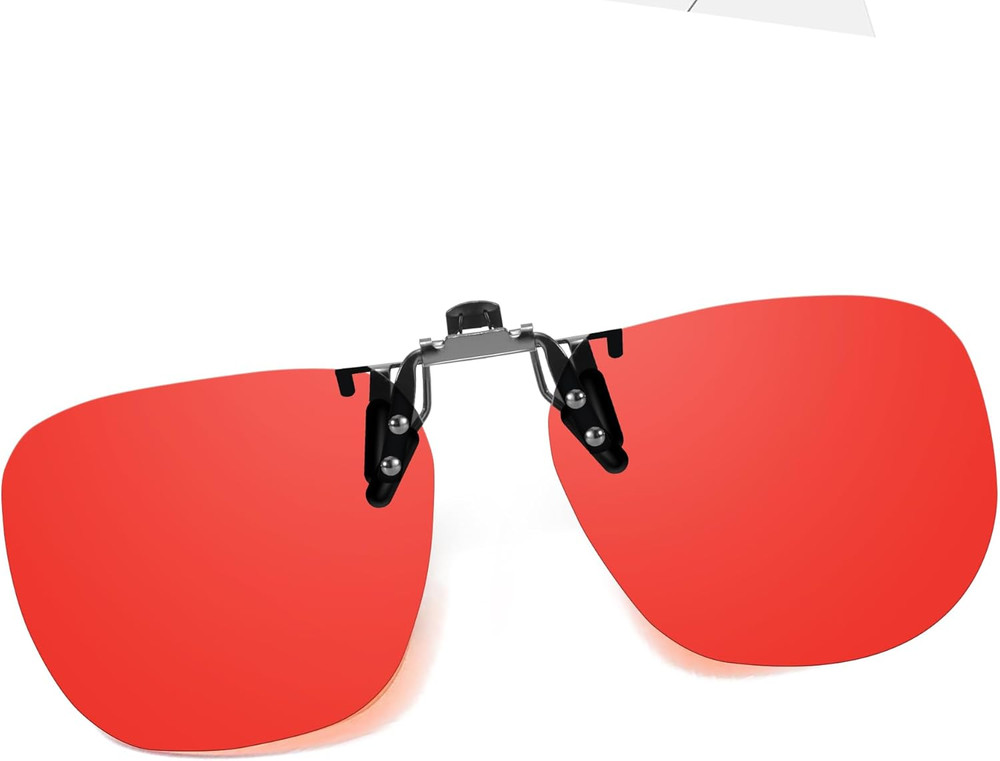 Trysee Square Clip-On Flip-Up Blue Light Blocking Glasses for Eyes Strain/Light