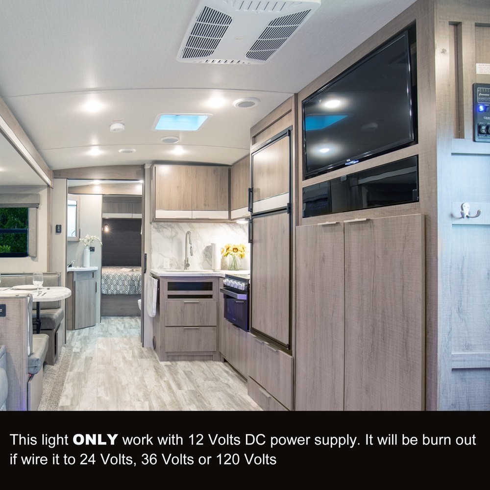 Facon 4.5" LED RV Puck Light 2Pack 12V Dome Light with Switch for RVs, Motorhome