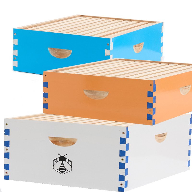 3 Layer Bee Hive Langstroth Kit 10 Deep & 20 Medium Frames Painting Baked finish