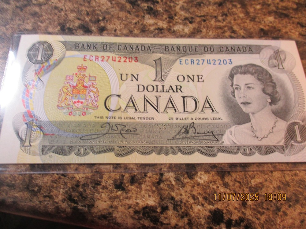 1973 CANADA $1 DOLLAR NOTE CU     2203