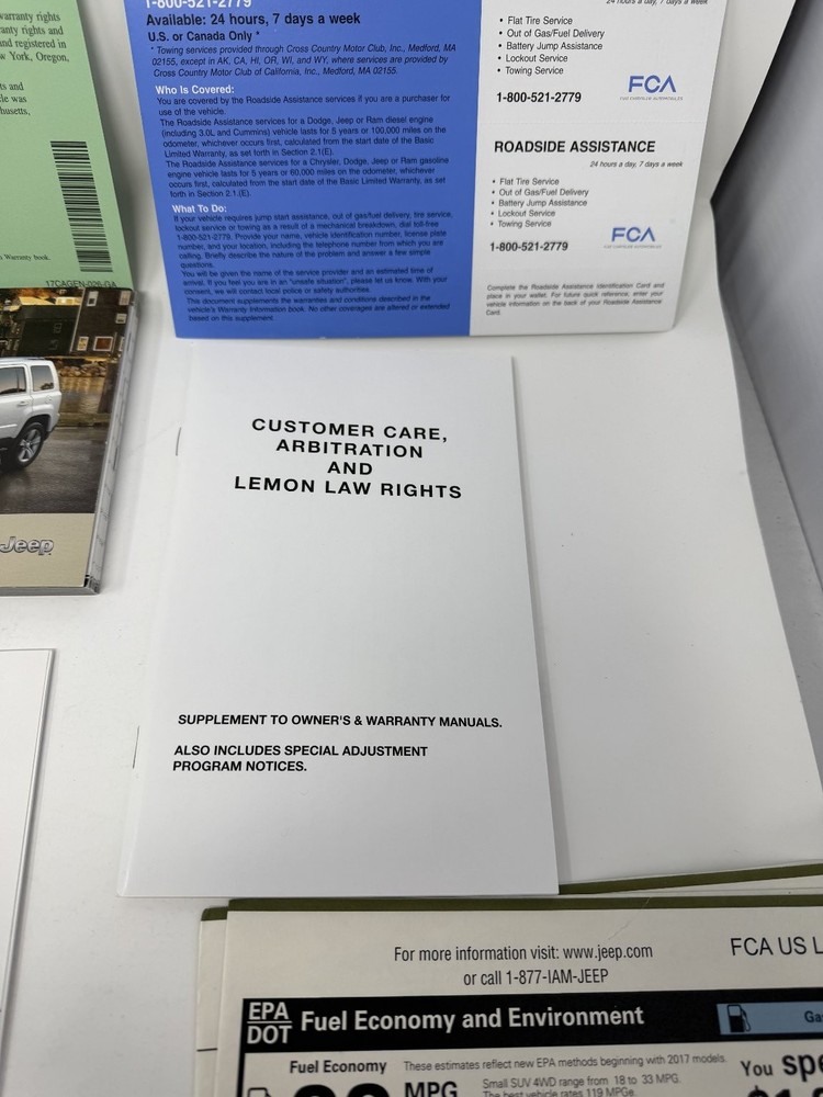 2017 Jeep Patriot Owners Manual OEM Complete Set