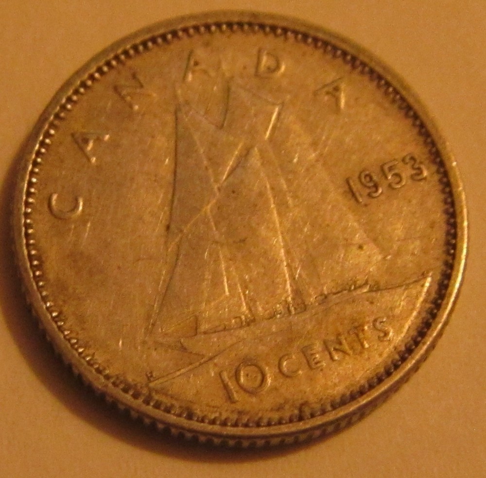 1953 SF Canadian Dime Elisabeth !!